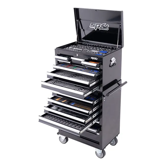 SP Tools 632PC 14 Drawer Custom Series Metric/SAE Black Toolkit SP50165X