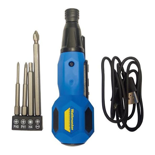 WATTMASTER 3.6V RECHARGEABLE SCREWDRIVER WITH 4 BITS WATH300Q4