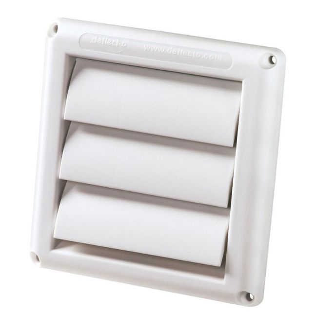 Deflecto HSR6W Wall Vent Gravity 150mm WHITE Louvred HSR6W