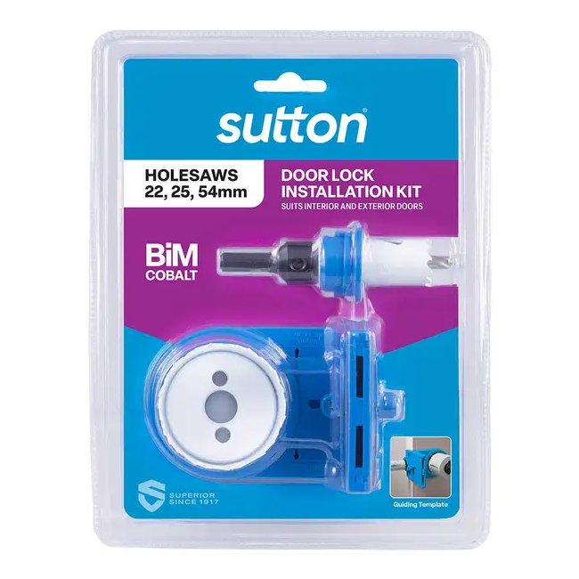Sutton 22-54mm Bi-Metal Cobalt Holesaw Door Lock Installation Kit - 6 Piece H125SL06A