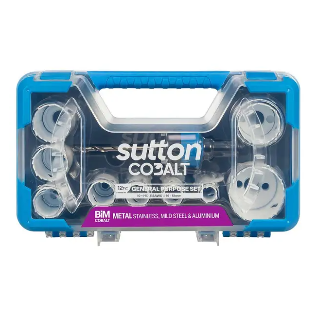 Sutton 12pc Bi-Metal Holesaw Set 16–51mm Metal & Wood Cutting Kit H125SG12A