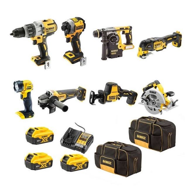 DeWALT 18V Brushless 8 Piece 5.0Ah Combo Kit DCZ801P3-XE