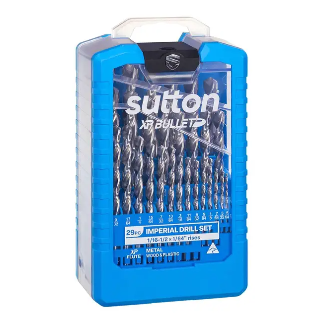 Sutton 1/16-1/2In Hss Bright Xtreme Precision XP Bullet Drill Jobber Set - 29 Piece D220S29