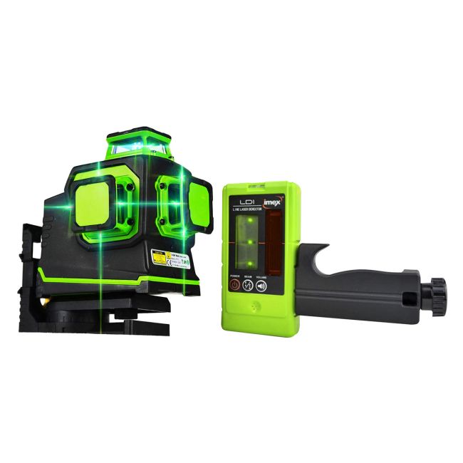 Imex LX3Dg Green Beam Multi-Line Laser 3 X 360° With Ld100 Detector 012-LX3DGD