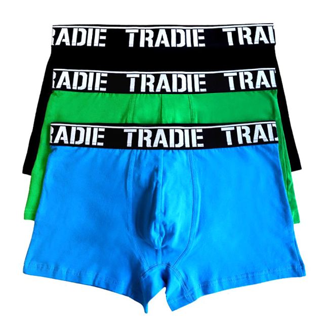 Tradie Fitted Trunks 3 Pack MEDIUM 85-80cm Undies Jocks MJ1194WK-BBG