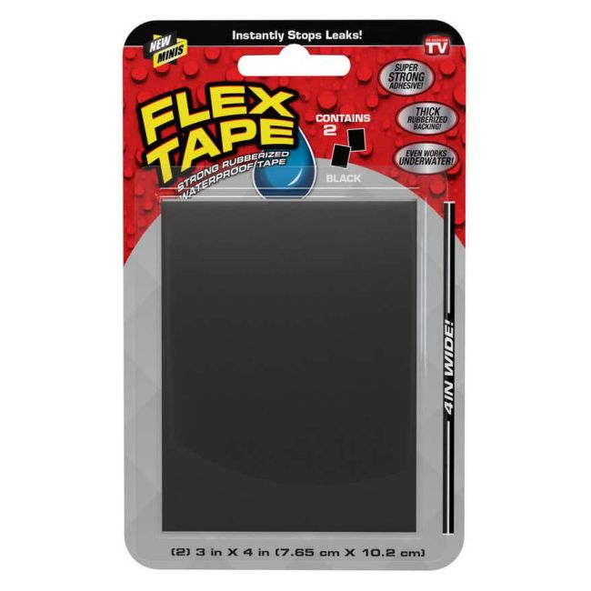 FLEX TAPE TFSBLKMINI Strong Rubberised Waterproof 765 x 102mm BLACK Patch Bond Seal TFSBLKMINI