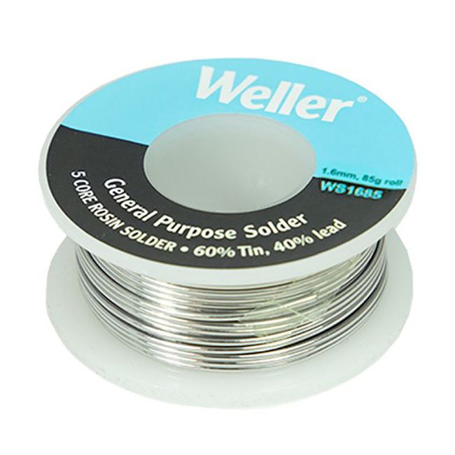 Weller Solder 1.6mm 60/40 85g Rosin Core Soldering Wire WS1685