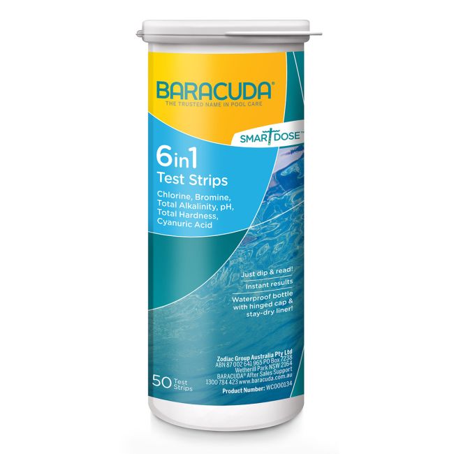 Baracuda WC000134 Pool Test Strips 6in1 50 Piece SMART DOSE WC000134