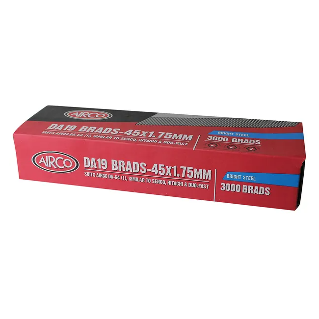 AIRCO 45 x 1.8mm DA Series Bright Steel Brad Nails BD19450