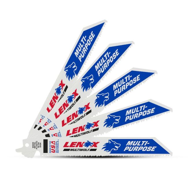 Lenox 5 Pack 200mm 10TPI Reciprocating Bi-Metal Saw Blade 20580810R 