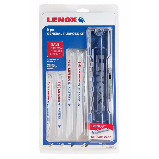 Lenox Tools  Blade Kit 9 Piece General Purpose Recipro 121439KPE Recip Blades