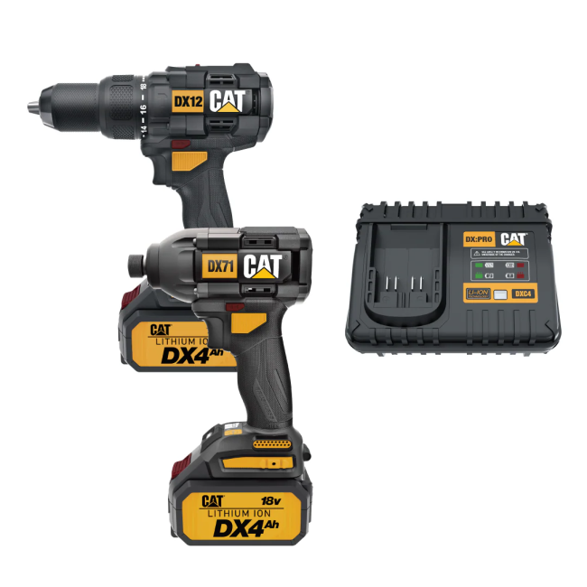 Cat 18V Brushless Drill & Impact Driver Combo Kit 2T1C2B4K
