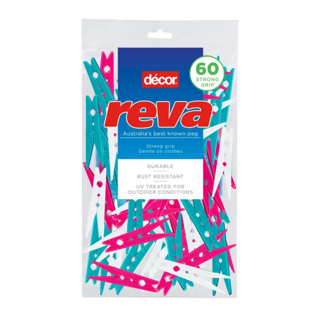 Decor 60 Pack Reva Assorted Pegs 301255-012