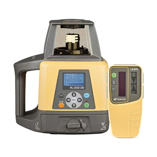 Topcon RL-200 2S Dual Grade Rotating Laser (Rechargeable With Standard - LS-80X Receiver & Remote Control) 314920853