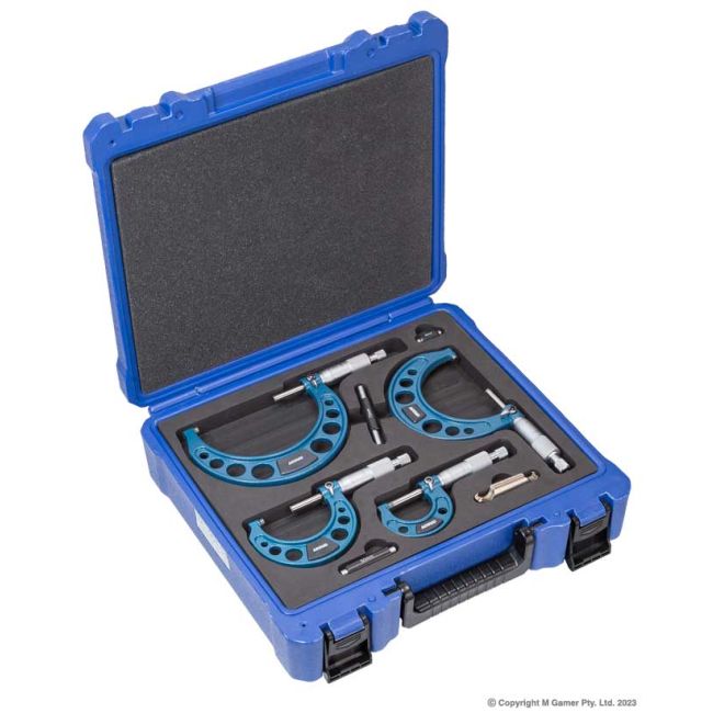 Accud 0-4" 4 Piece Outside Micrometer Set AC-324-004-04
