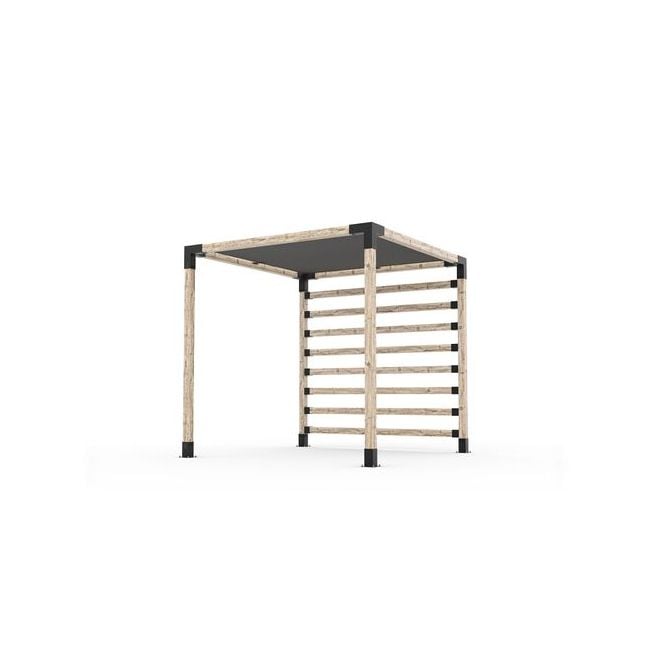 Toja Grid 2.44 x 2.44m Pergola Kit W/ Post Wall & Shade GK-PW0808GR13