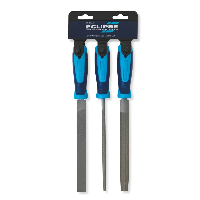 ECLIPSE FILE SET 3PCE SECOND CUT, FLAT, 1/2 ROUND & ROUND EC-3FILE2
