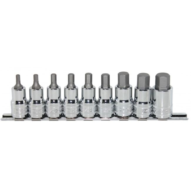 SP Tools Socket Rail Set 9 Piece 1/2"Dr Inhex Sae SP20563