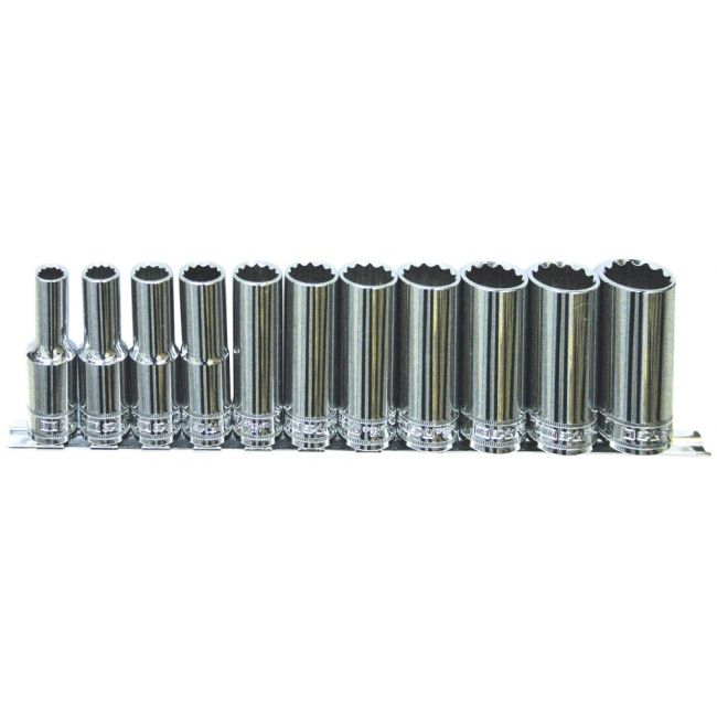 SP Tools 11PC 1/2"DR 12PT SAE Deep Socket Rail Set SP20341