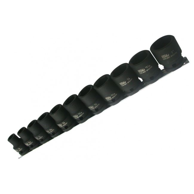 SP Tools Impact Socket Rail 11 Piece 1/2" Drive 6Pt Sae Imperial SP20351