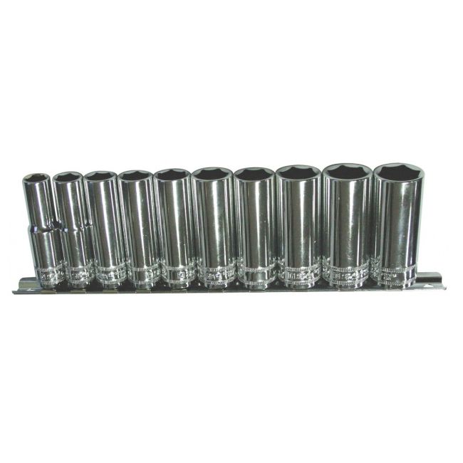 SP Tools Socket Rail 10 Piece 3/8" Drive 12Pt Metric Deep SP20240