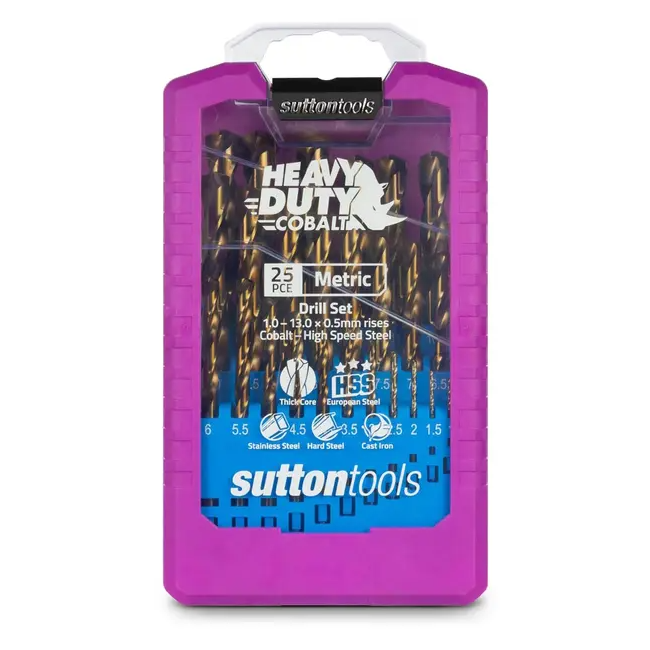 Sutton HD-COBALT 1-13mm HSS-Cobalt Jobber Drill Bit Set - 25 Piece D109SM3