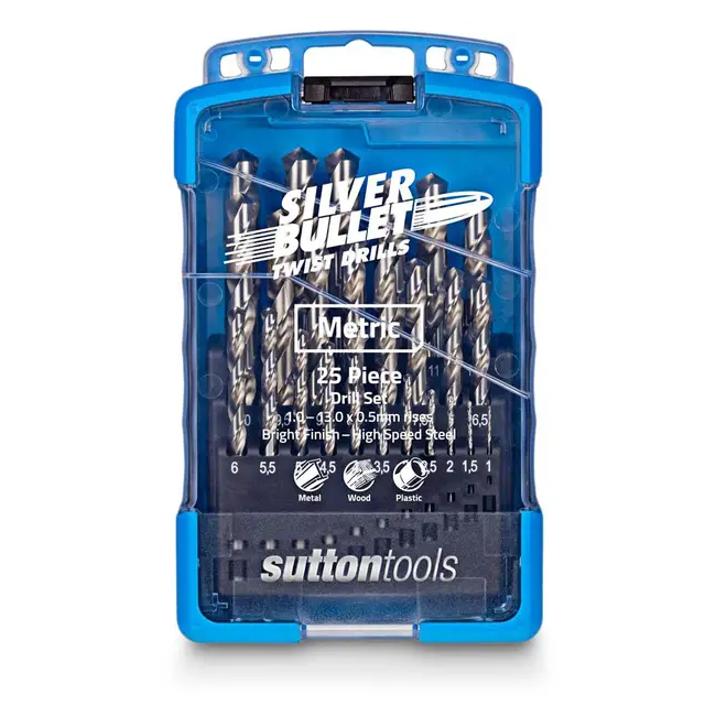 Sutton 1-13mm Metric HSS-Bright Jobber Drill Bit Set - SILVER BULLET - 25 Piece D101SM3
