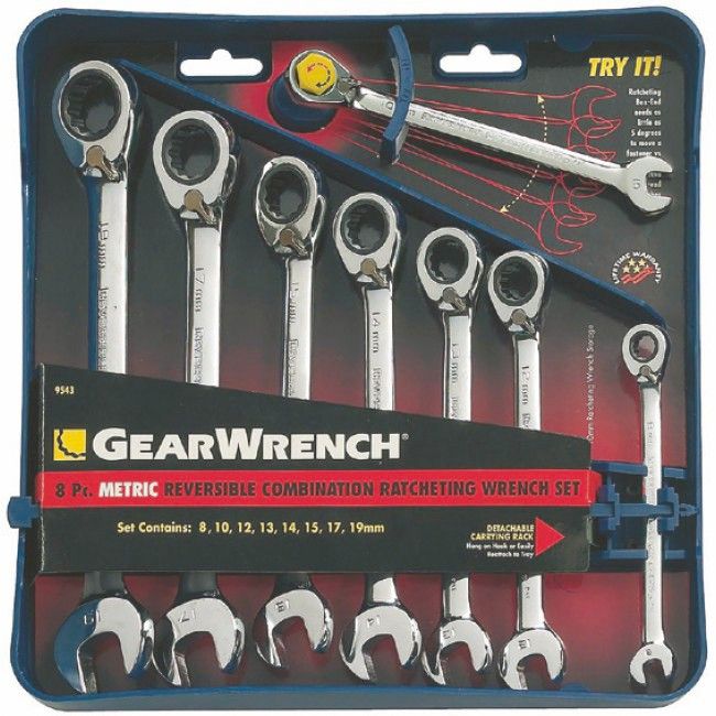 Gearwrench 8PC Metric Reversible Combination Ratcheting Wrench Set 9543