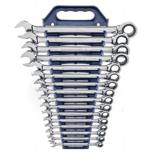 GearWrench 16 Piece Metric 12Pt Ratcheting Wrench Set INCOMPLETE SET 9416-1