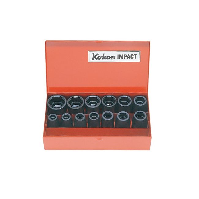 Koken 12PC 1/2"Dr Impact Socket Set (3/8" 1-1/8"AF) KO14241A