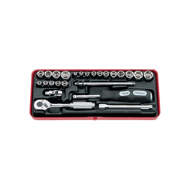 Koken Socket Set 1/4Dr AF/Met 6PT (25PCS) KO2201AM