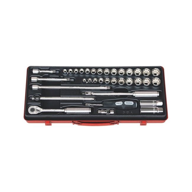 Koken 35PC 3/8"Dr Mtrc&AF Socket Set (9 22MM & 5/16" 7/8"AF) KO3279AM