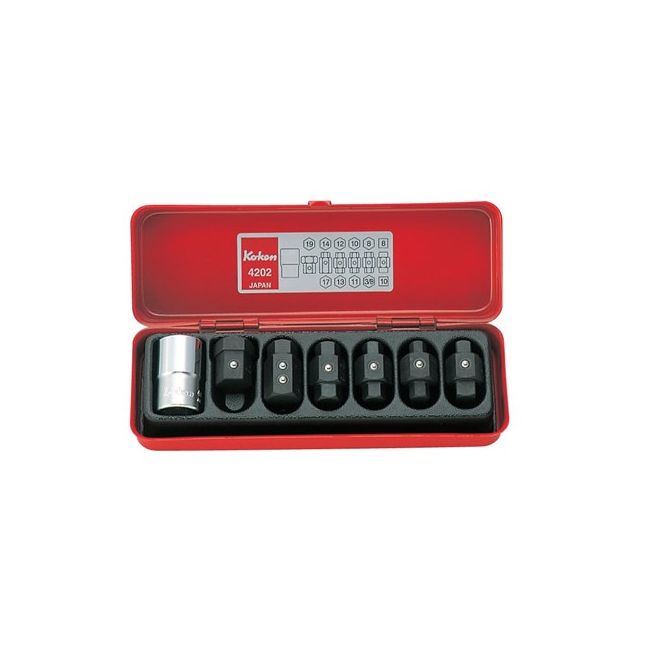 Koken Drain Plug Key Set 7PC. 8MM 19MM KO4202
