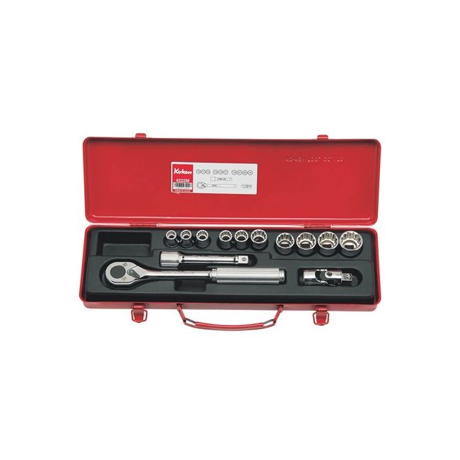 Koken 13PC 1/2"Dr 12PT Mtrc Socket Set (10MM 24MM) KO4222M