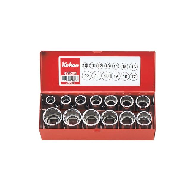 Koken 13PC 1/2"Dr Socket Set (3/8" 15/16" Af) KO4252A