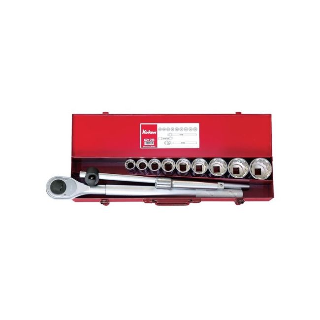Koken Socket Set 3/4Dr 12PT 22-50MM (12PCS) KO6212M