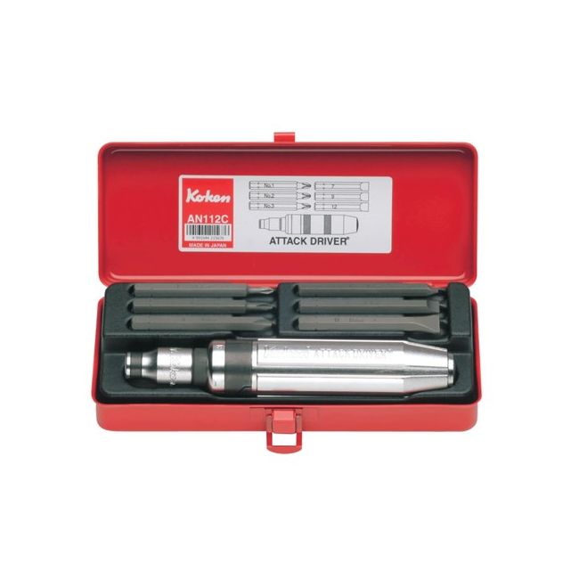 Koken 8PC Impact Driver Set Long Bits KOAN112C