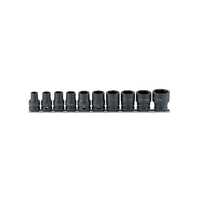 Koken 10PC 1/2"Dr Impact Socket Set (On Rail) KORS14401M/10