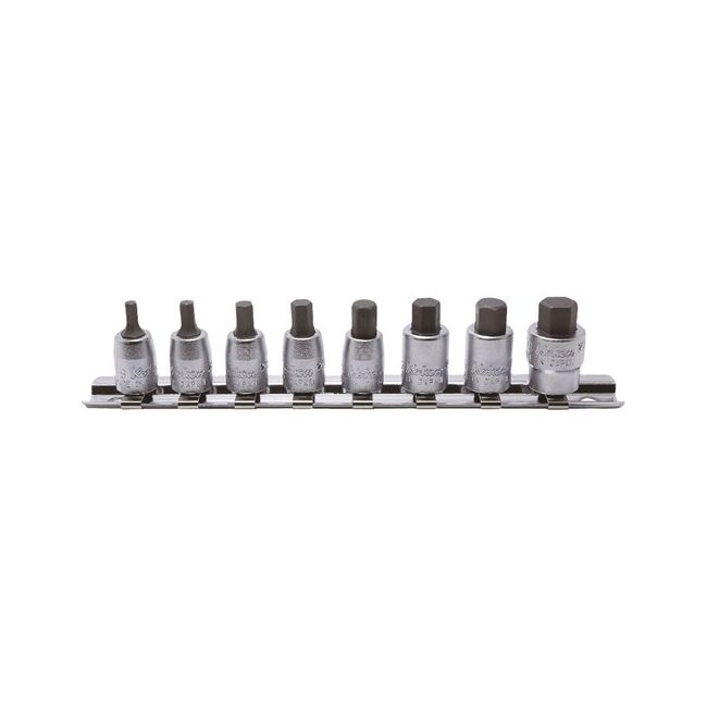 Koken 8PC 1/4"Dr Inhex Socket Set (1/8" 3/8") On Rail KORS2010A/8-L25