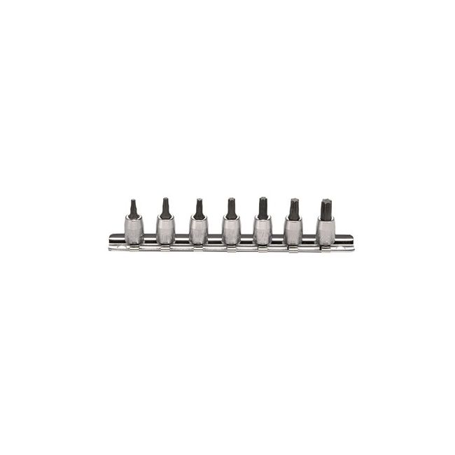 Koken 7PC 1/4"Dr T10-T40 Torx On Rail Socket Set KORS2025/7-L28