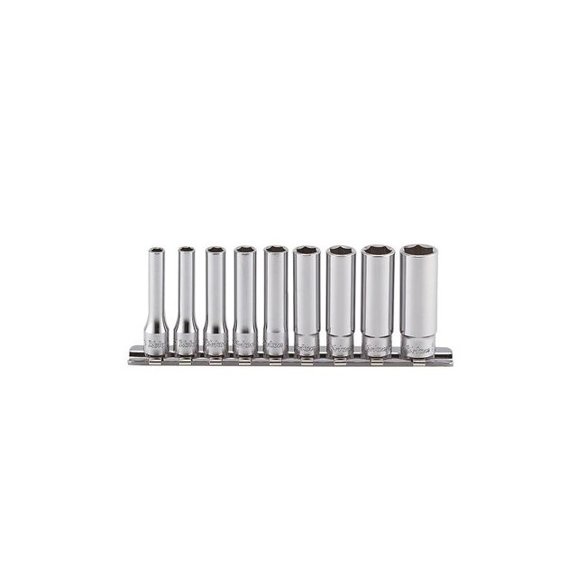 Koken Socket Set 1/4Dr-Deep AF(12PT)9PCS Rail KORS2305A/9