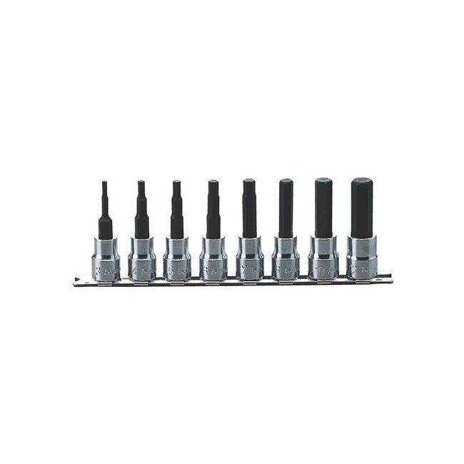 Koken 8PC 3/8"Dr Inhex Bit Socket Set (3MM 12MM) (L38) On Rail KORS3010M/8-38