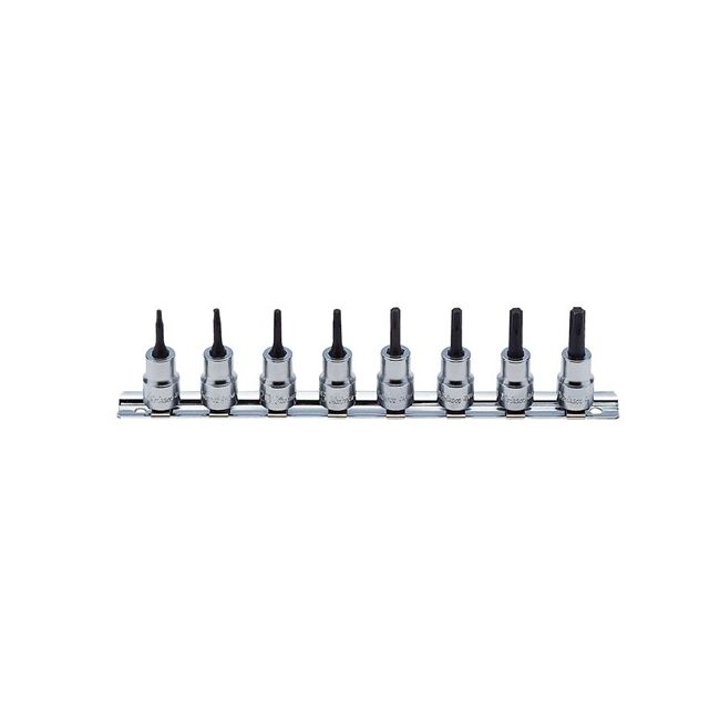 Koken 8PC 3/8"Dr Torx Socket Set (T10-T45) (L50) On Rail KORS3025/8-L50