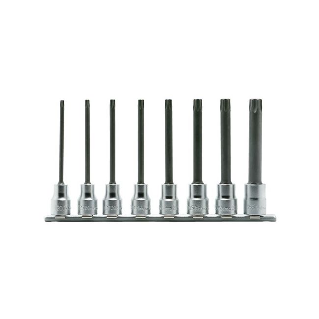Koken 8PC 3/8"Dr Torx Inhex Socket Set (T20-T55) (L100) On Rail KORS3025/8-L100R