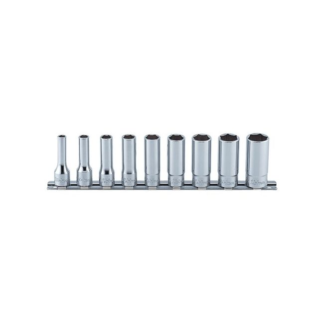 Koken 9PC 3/8"Dr 1/4"-3/4" AF Deep On Rail Socket Set KORS3300A/9