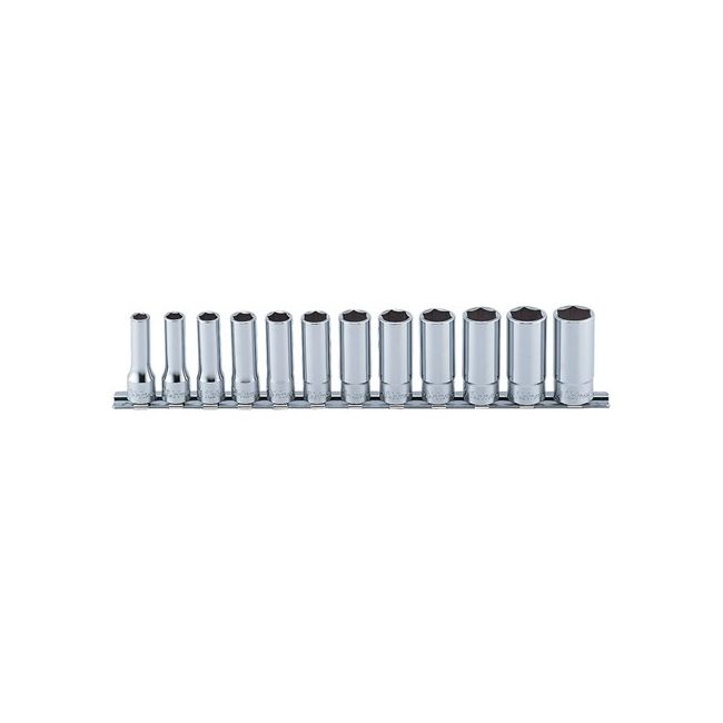 Koken 12PC 3/8"Dr 8-19MM Deep On Rail Socket Set KORS3305M/12