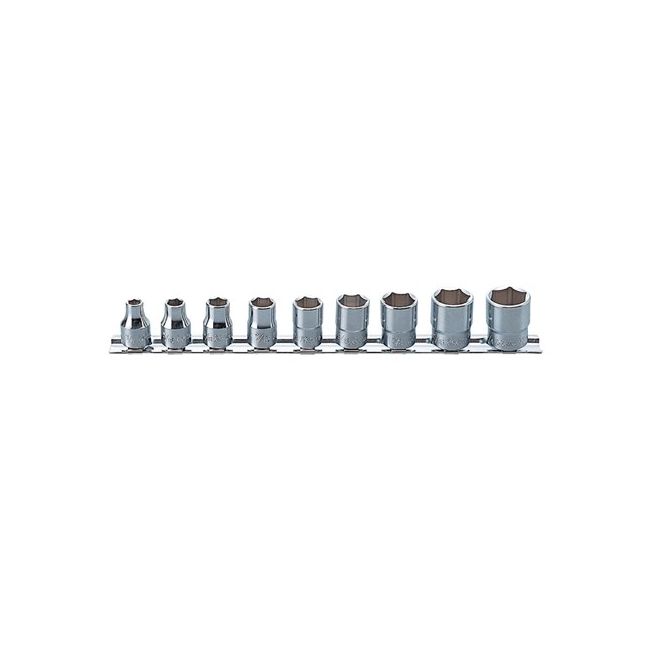 Koken 9PC 3/8"Dr 1/4-3/4AF Socket Set On Rail KORS3400A/9