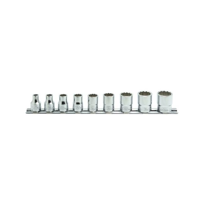 Koken 9PC 3/8"Dr 12PT Socket Set (1/4"3/4") On Rail KORS3405A/9