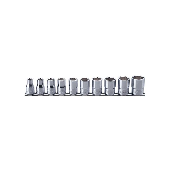 Koken 10PC 1/2"Dr 3/8"-15/16" AF On Rail Socket Set KORS4400A/10