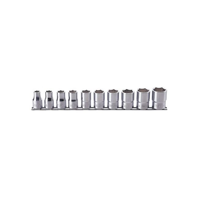 Koken 10PC 1/2"Dr 12PT AF Socket Set (3/8" 15/16" AF) On Rail KORS4405A/10